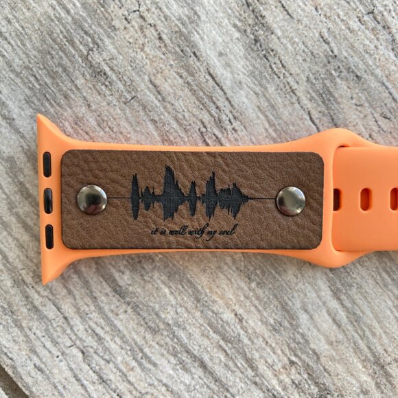 It Is Well With My Soul Soundwave Band For Apple Watch 42-49mm - Orange - Picture 3 of 3